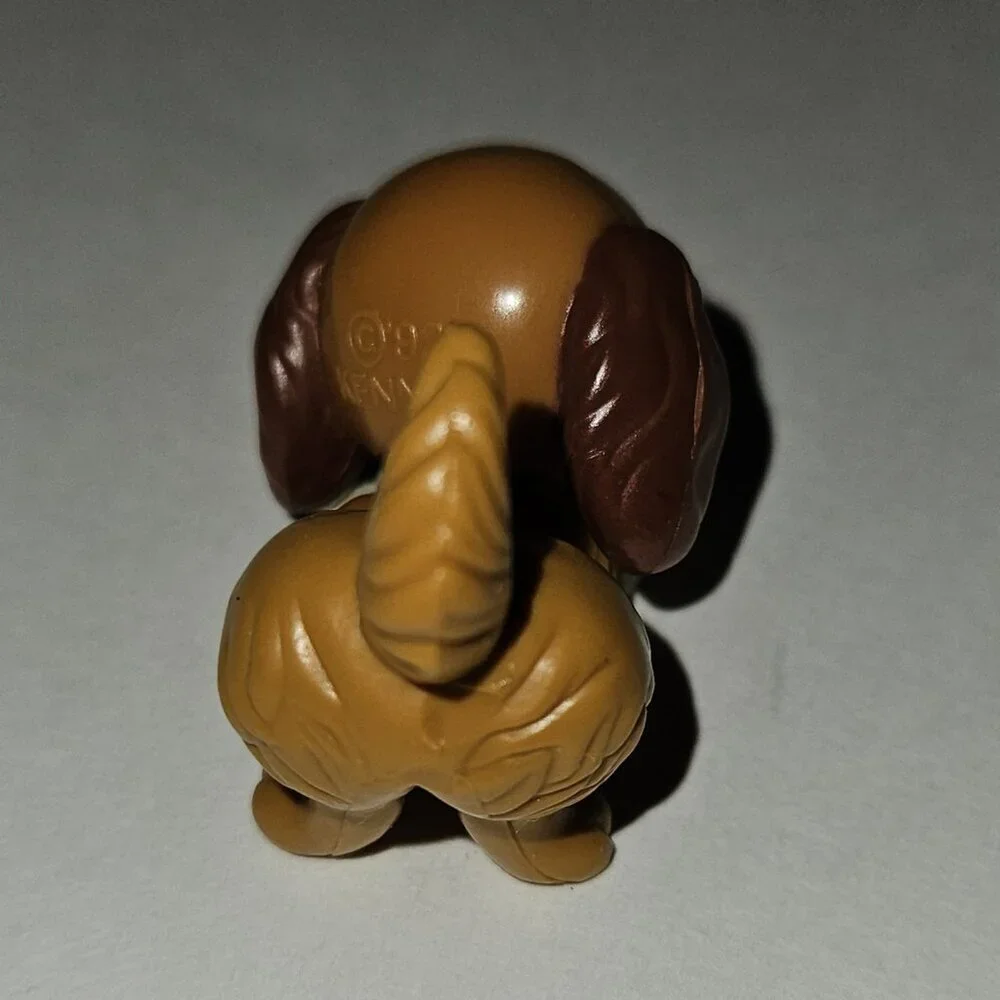 Littlest Pet Shop Brown White Playful Puppy Dog Figure Moving Head Kenner 1992